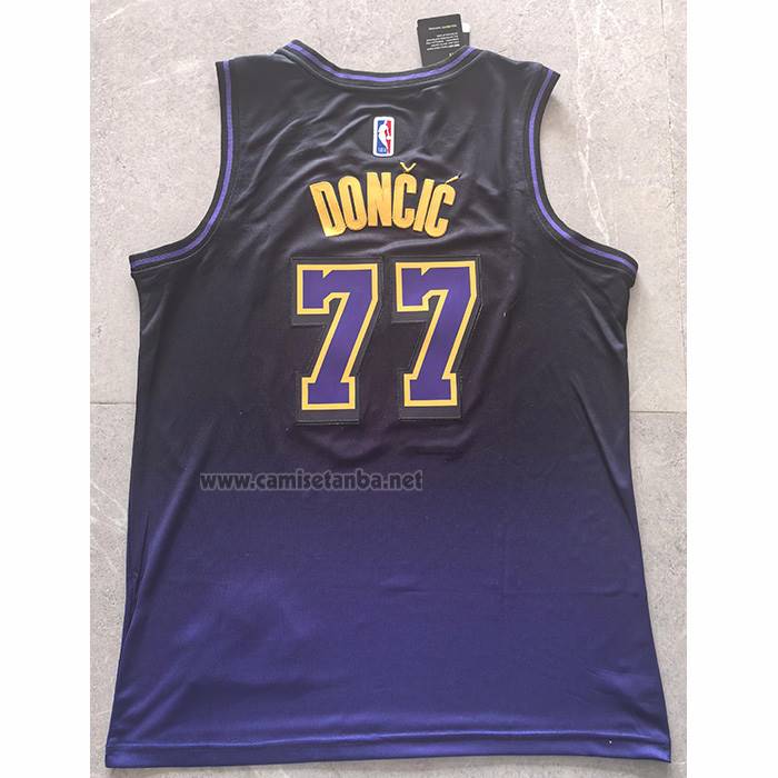 Camiseta Los Angeles Lakers Luka Doncic NO 77 Ciudad 2024-25 Violeta